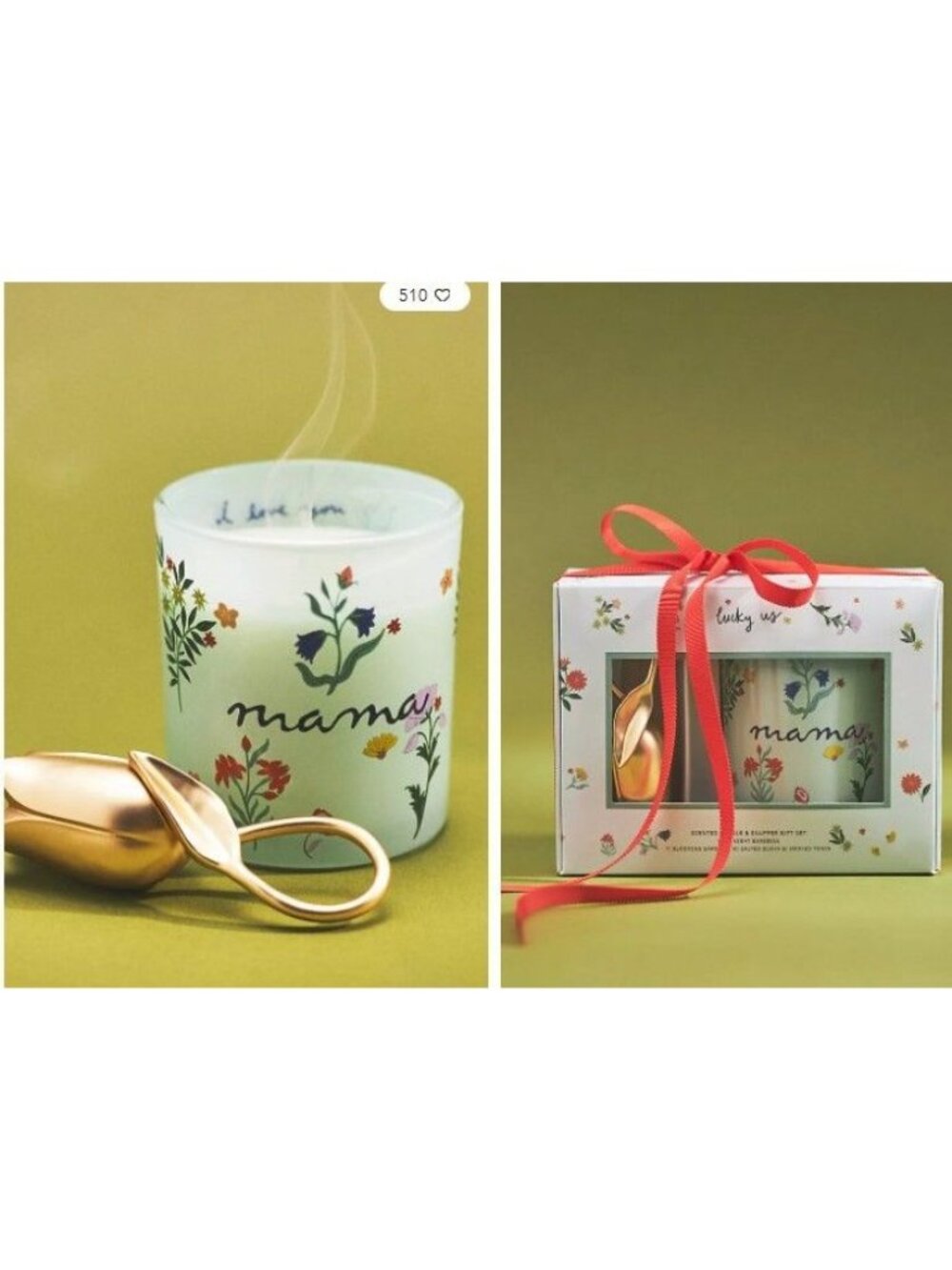 Anthropologie Maye Mama Floral Night Gardenia Candle & Snuffer Mothers Day Gift